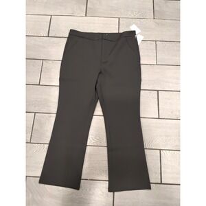 NWT GOOD AMERICAN The Flare Pants Black Size 16 High Rise Zipper Pockets